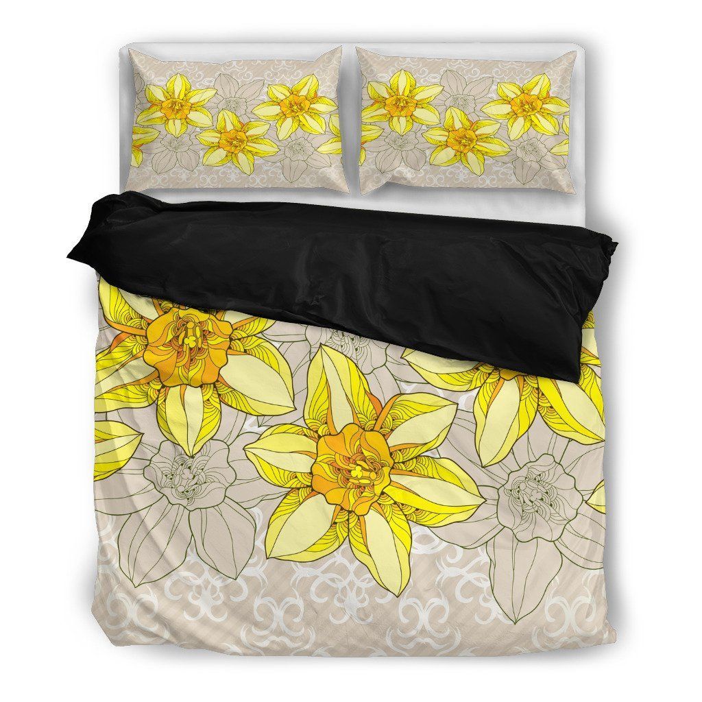 Welsh Daffodil Green And Yellow Bedding Set Bedroom Decor welsh daffodil green and yellow bedding set bedroom decor 6589