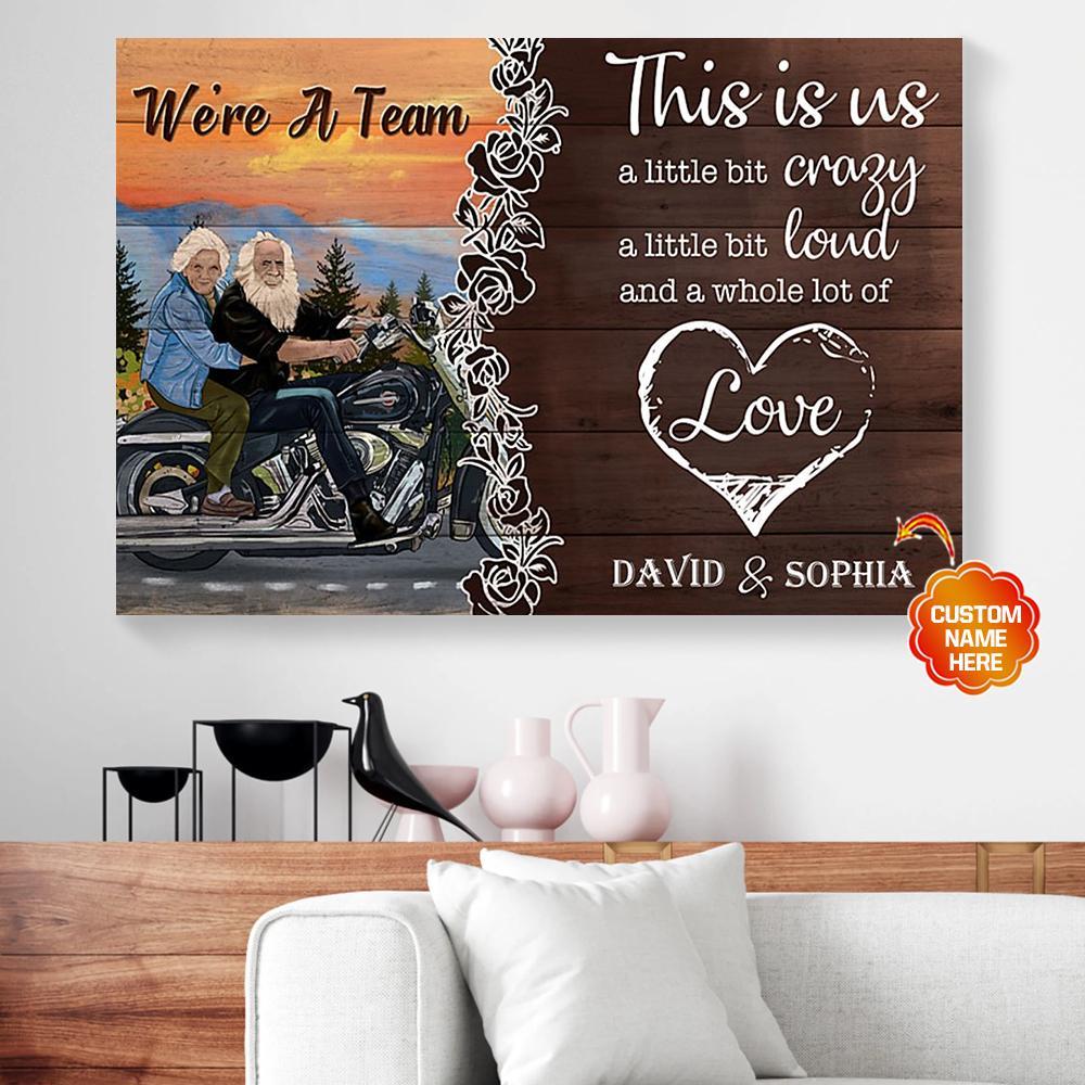 were a team biker love custom canvas prints wall art decor 4335