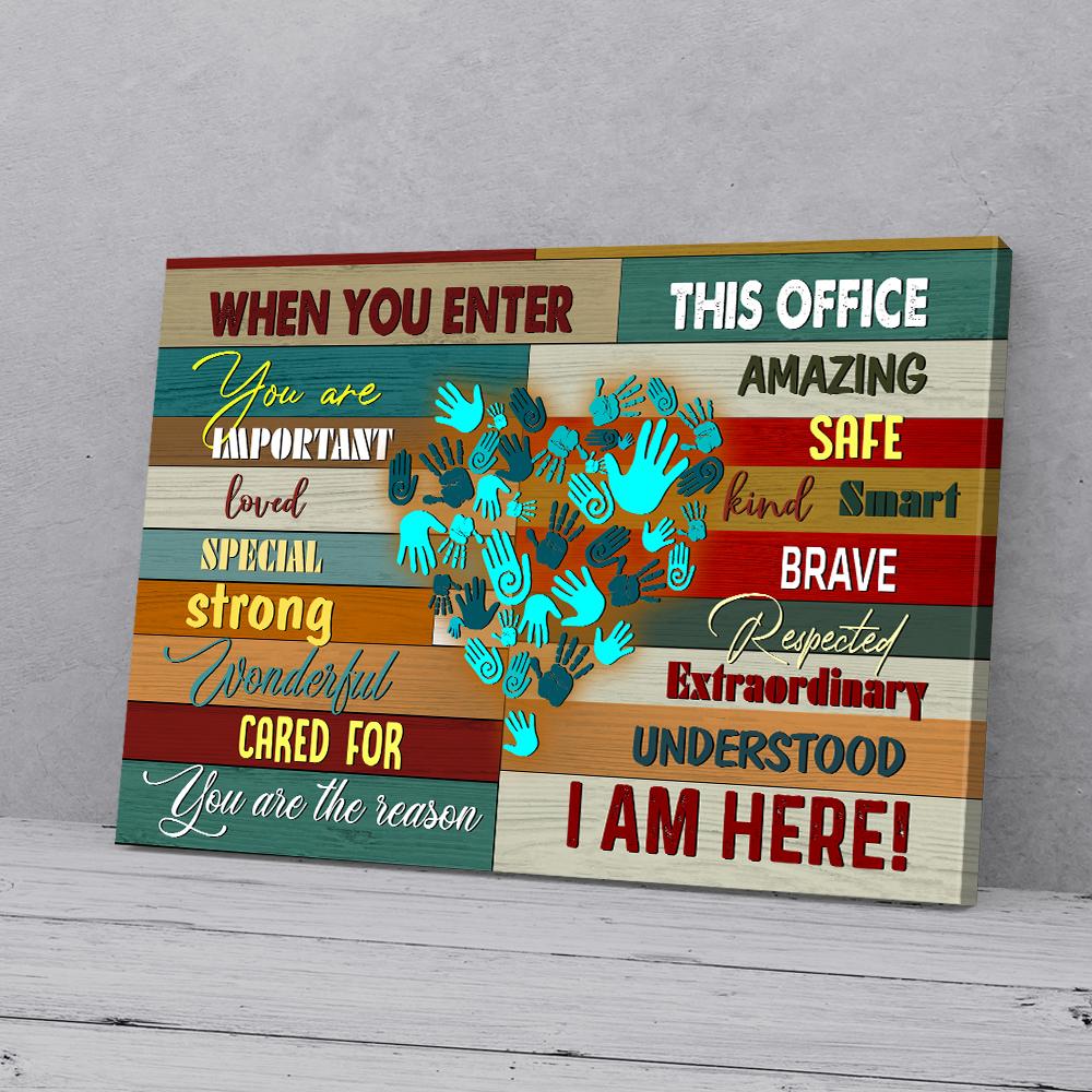 when you enter this office canvas prints wall art decor 2838