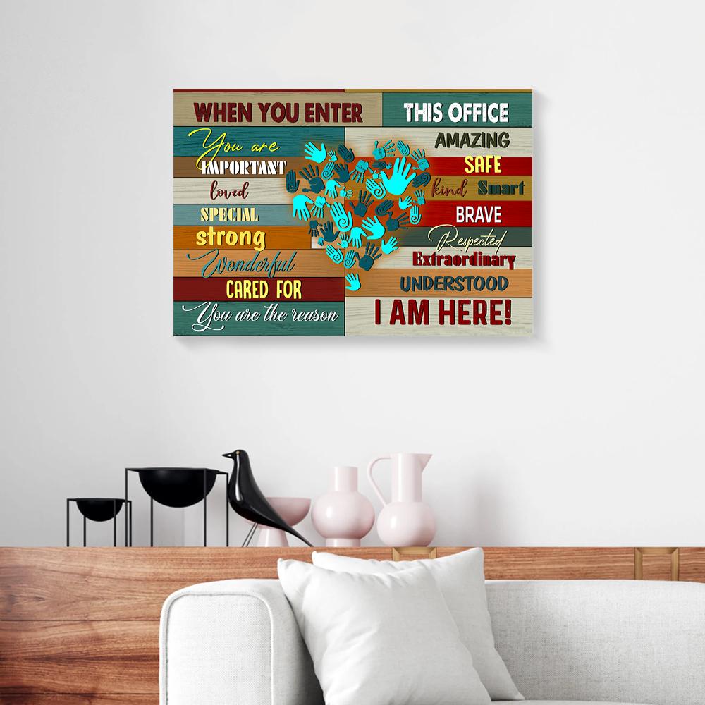 when you enter this office canvas prints wall art decor 5649
