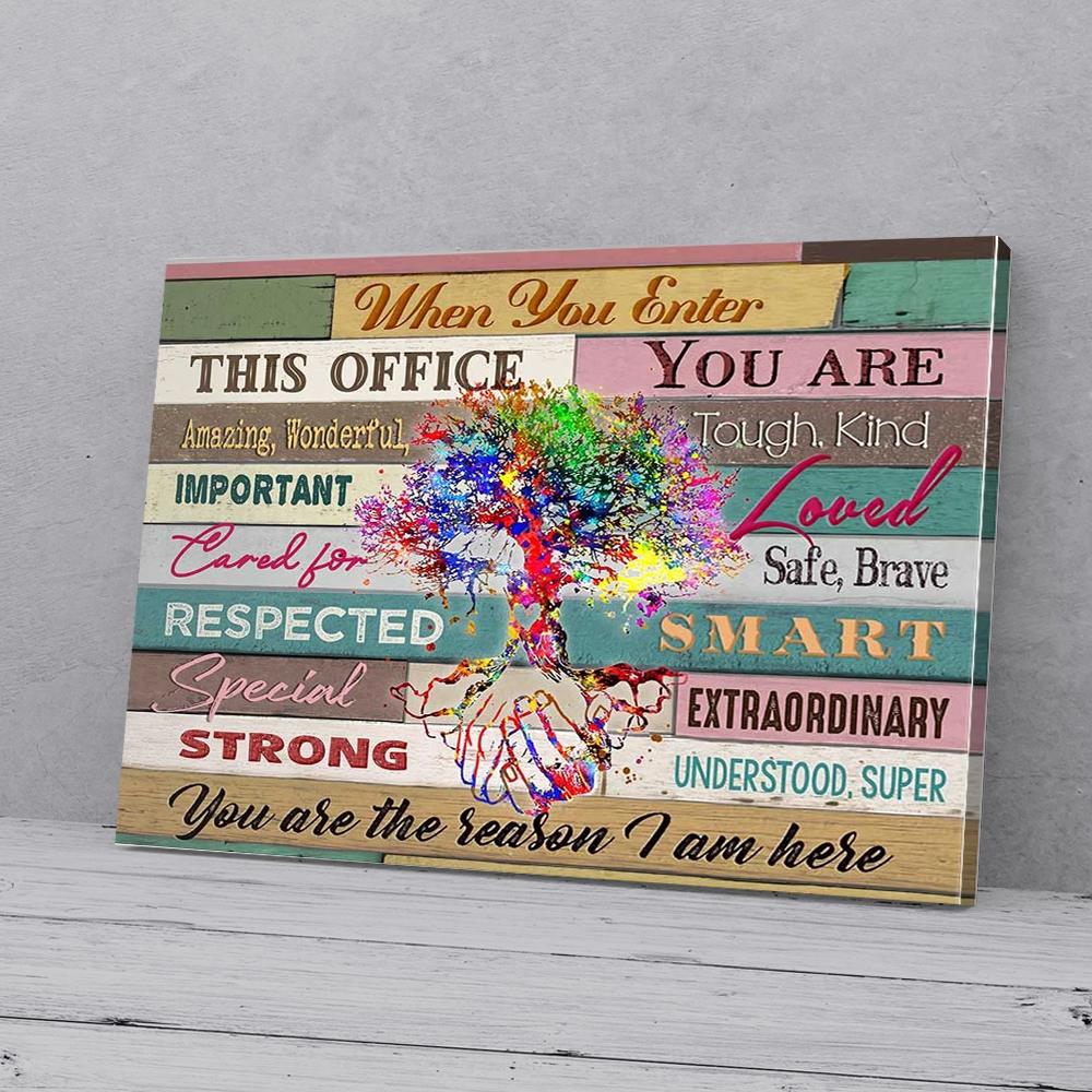 when you enter this office canvas prints wall art decor 6027