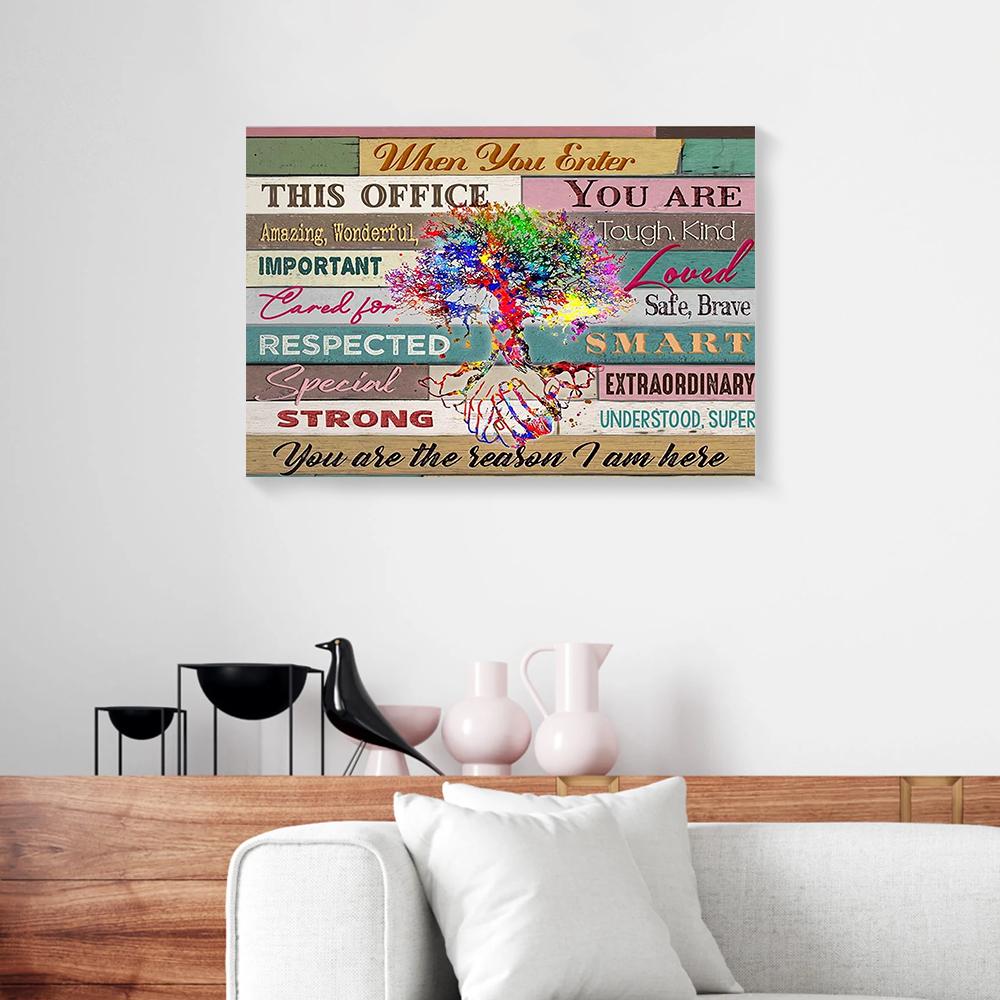when you enter this office canvas prints wall art decor 6499