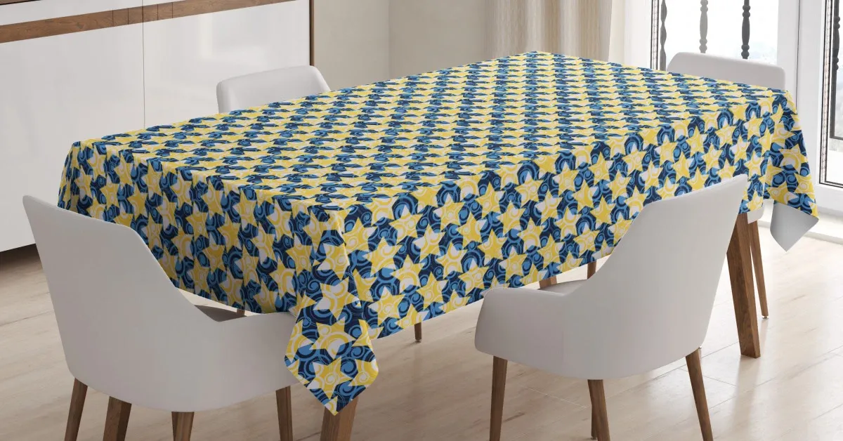 whimsical swirls and stars 3d printed tablecloth table decor 8652