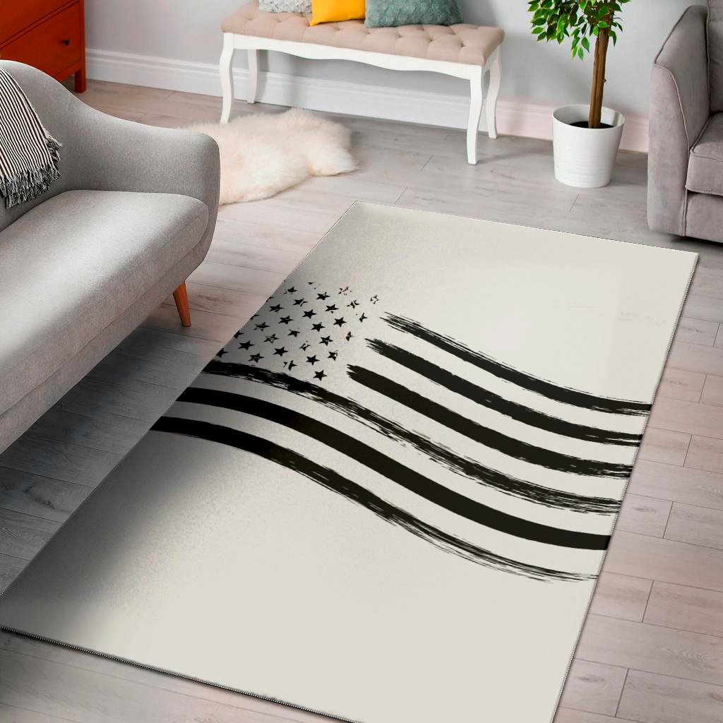 white and black american flag print area rug floor decor 5494