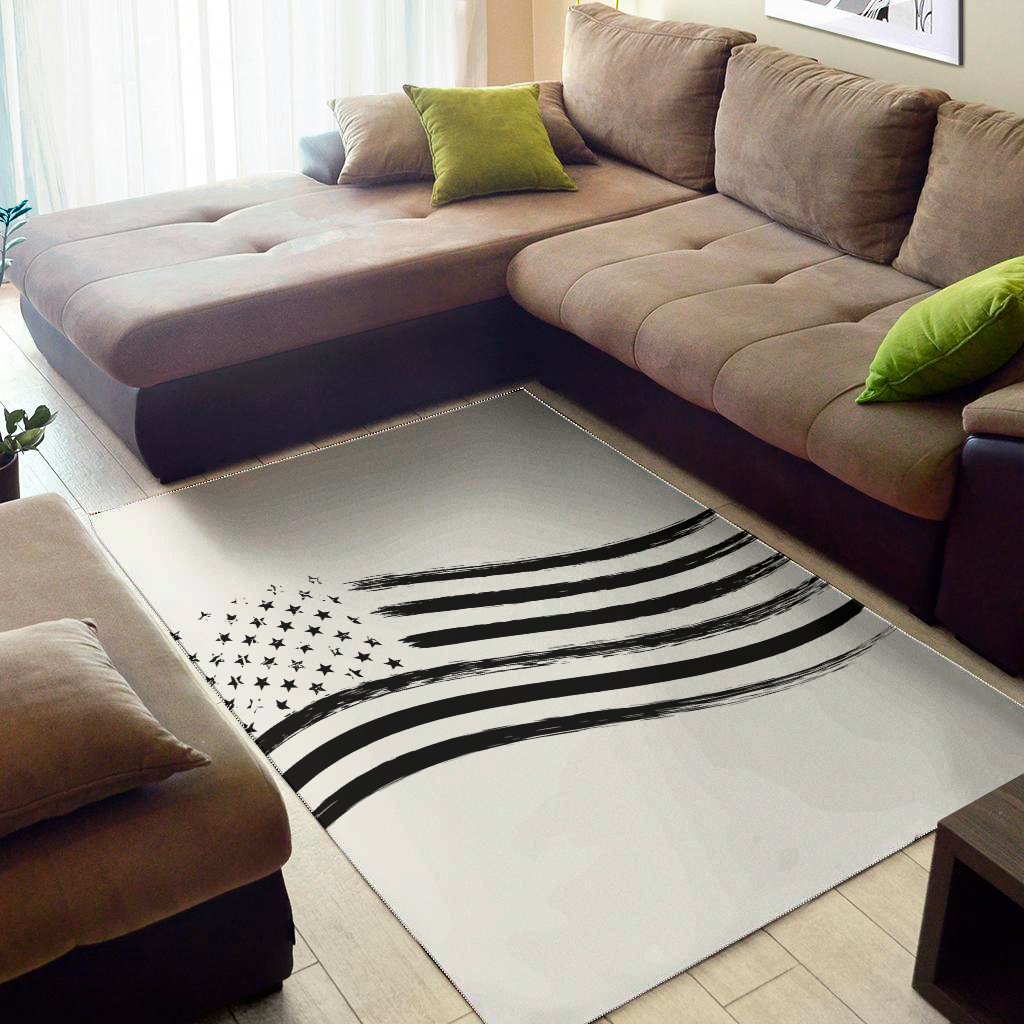 white and black american flag print area rug floor decor 6899