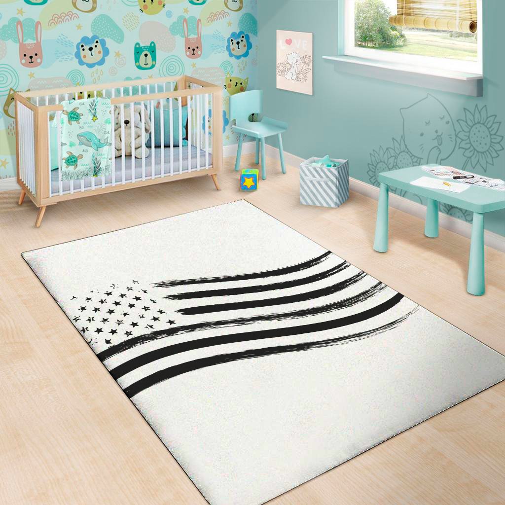 white and black american flag print area rug floor decor 8292