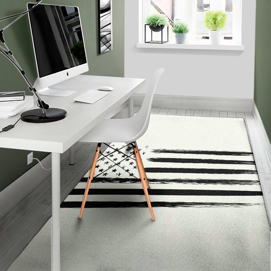 white and black usa flag print area rug floor decor 7143
