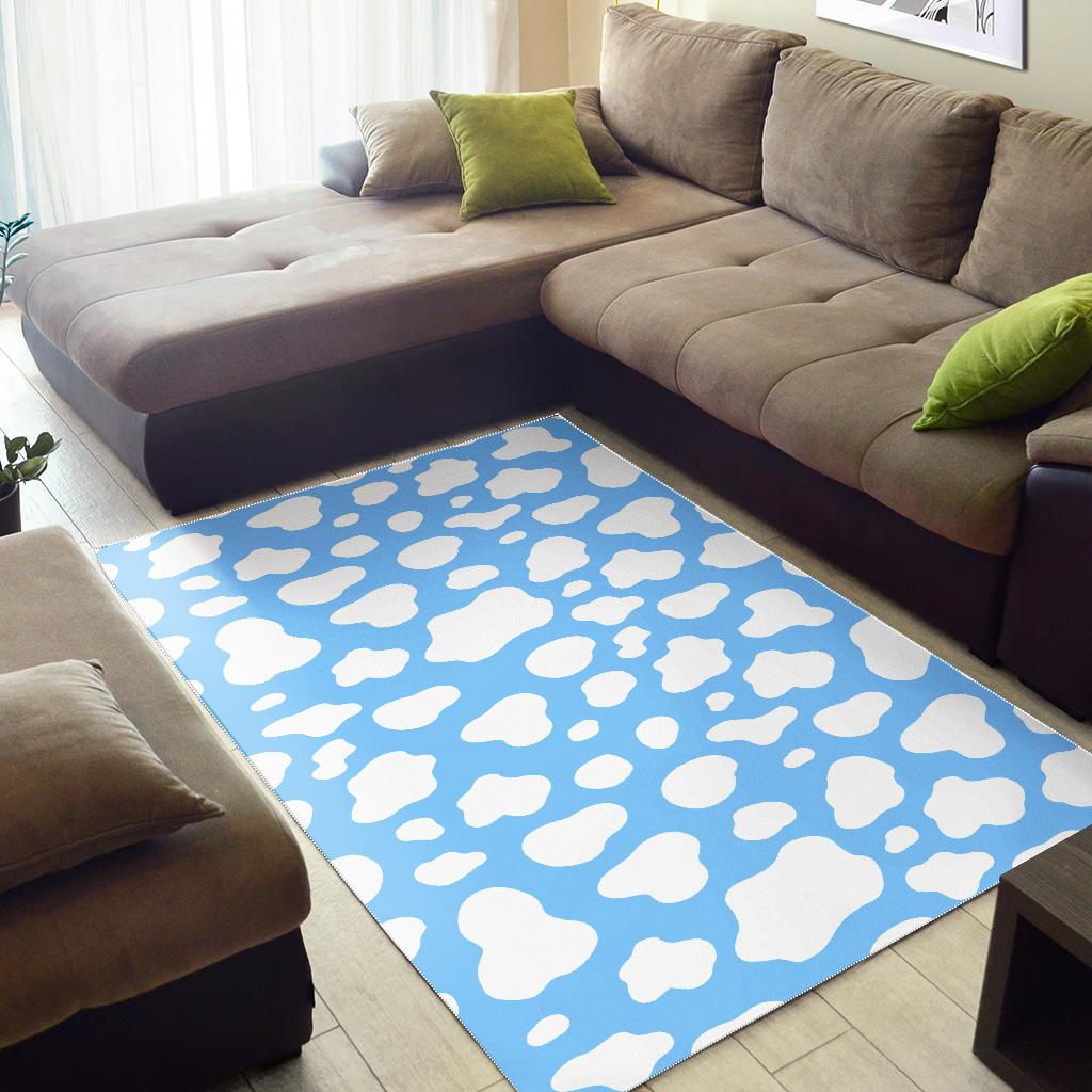 White And Blue Cow Print Area Rug Floor Decor white and blue cow print area rug floor decor 3140
