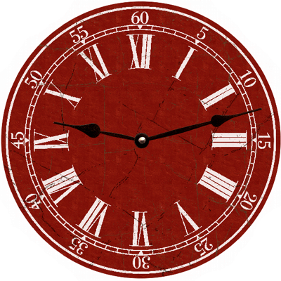 white and classic red background decoration gift wall clock 6183