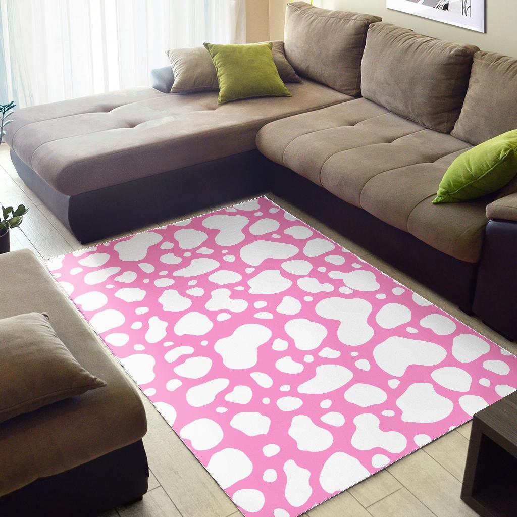 White And Pink Cow Print Area Rug Floor Decor white and pink cow print area rug floor decor 2324
