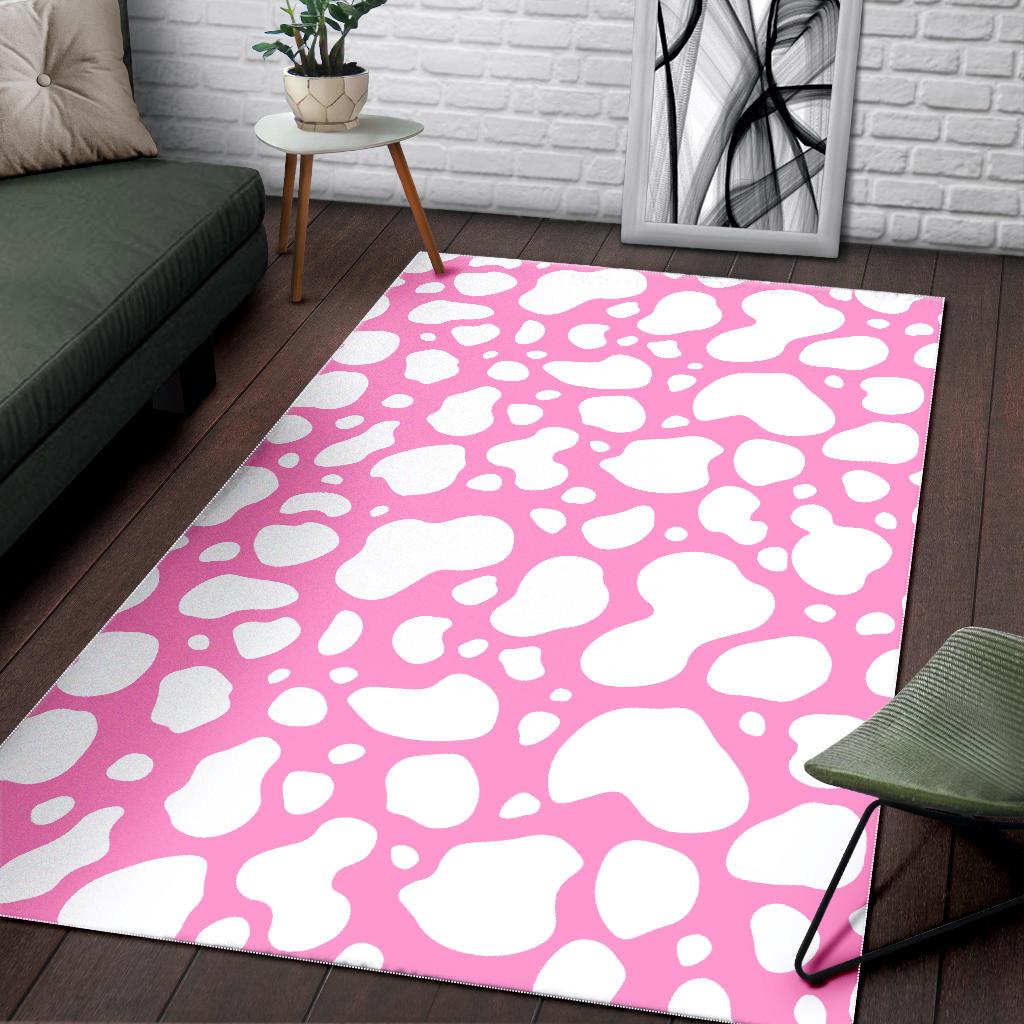 White And Pink Cow Print Area Rug Floor Decor white and pink cow print area rug floor decor 6517