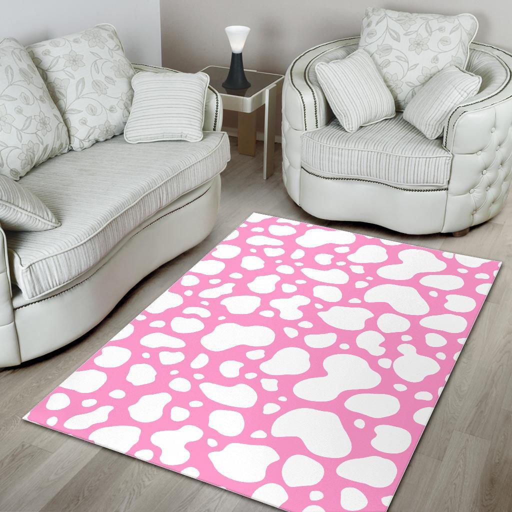 White And Pink Cow Print Area Rug Floor Decor white and pink cow print area rug floor decor 7002