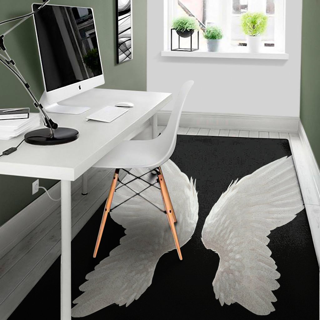 white angel wings print area rug floor decor 5239