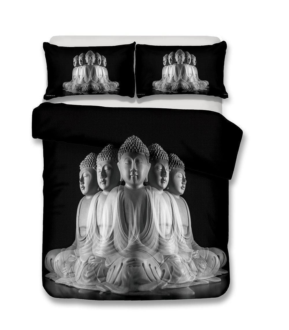 White Faceted Buddha 3D Printed Bedding Set Home Decor white faceted buddha 3d printed bedding set home decor 6312