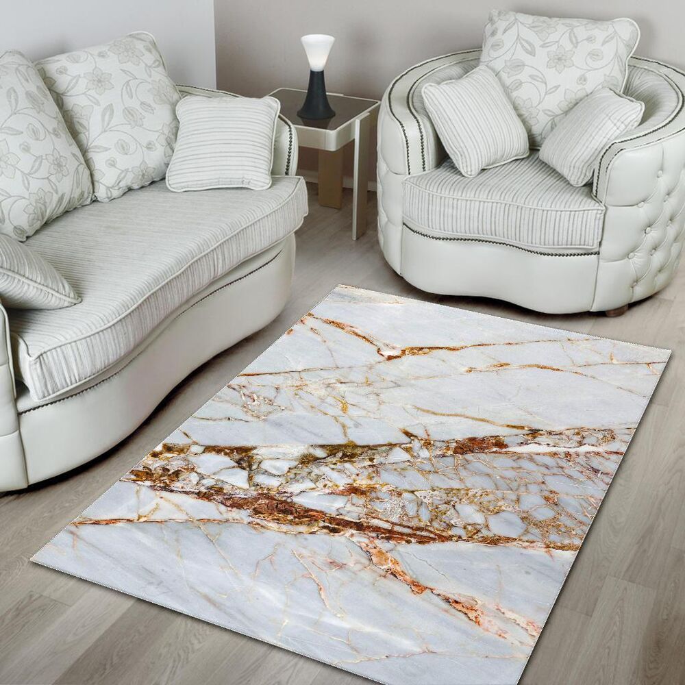 White Gold Grunge Marble Print Area Rug Floor Decor white gold grunge marble print area rug floor decor 2846
