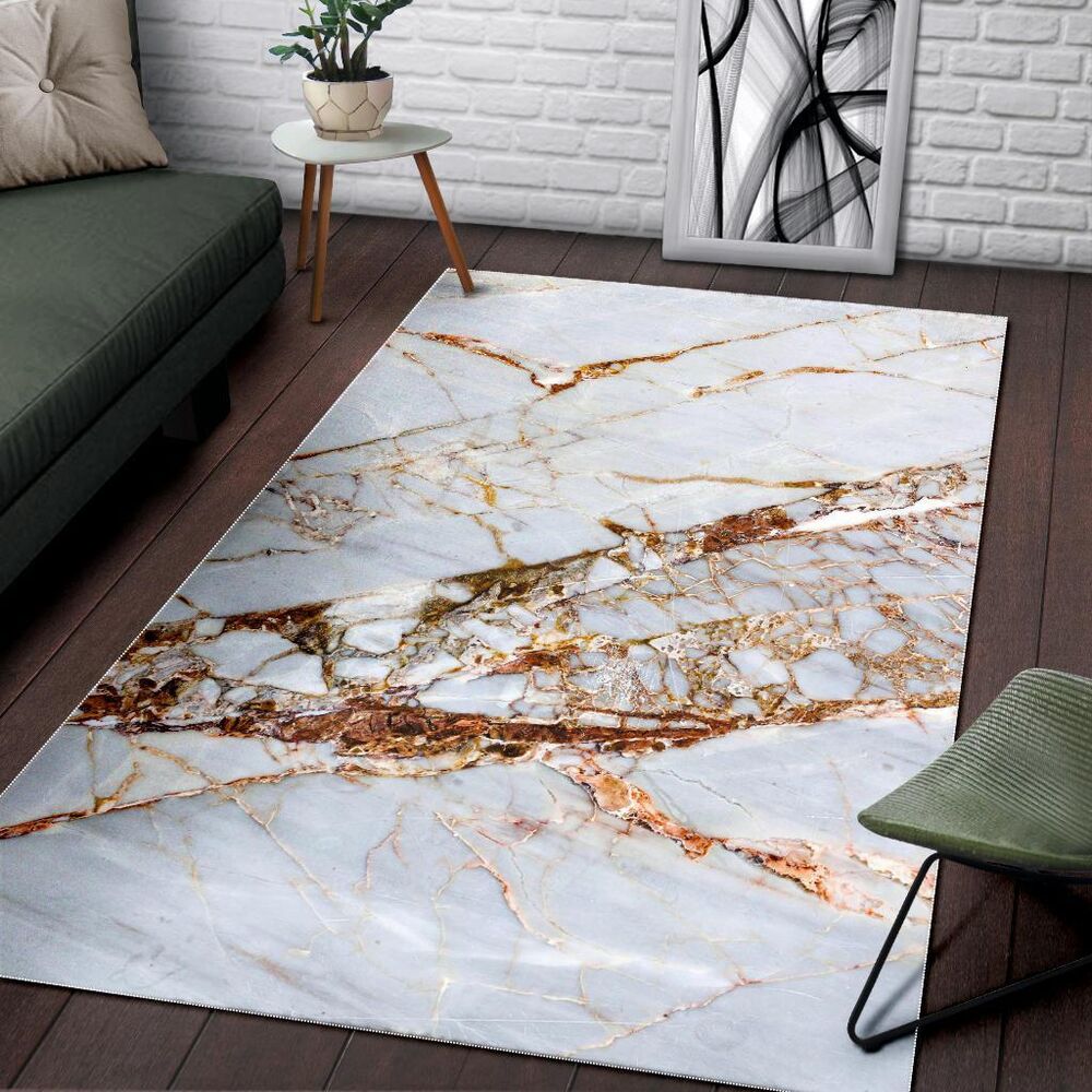 White Gold Grunge Marble Print Area Rug Floor Decor white gold grunge marble print area rug floor decor 8310