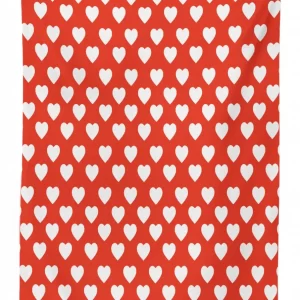 white hearts love 3d printed tablecloth table decor 3747