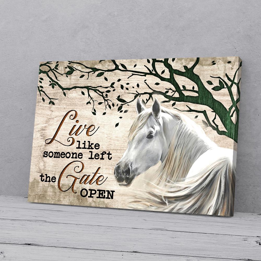 white horse canvas prints wall art decor 6443