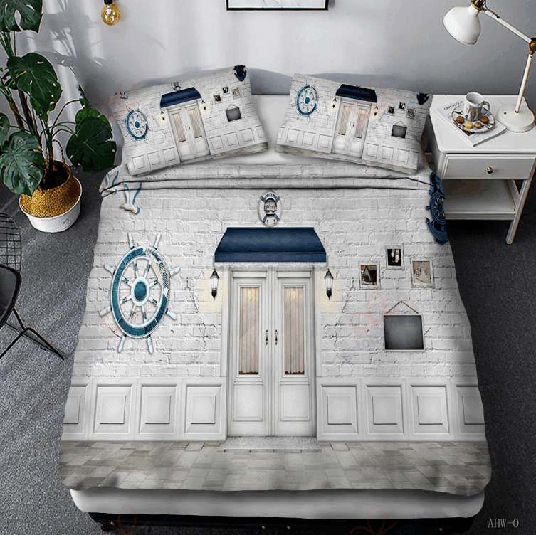 white house printed bedding set bedroom decor 5541