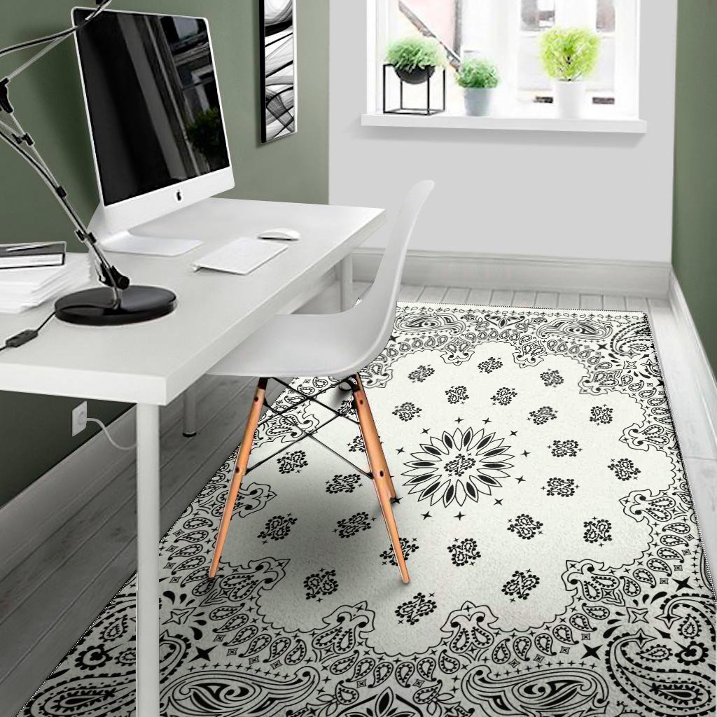 white paisley bandana print area rug floor decor 3629