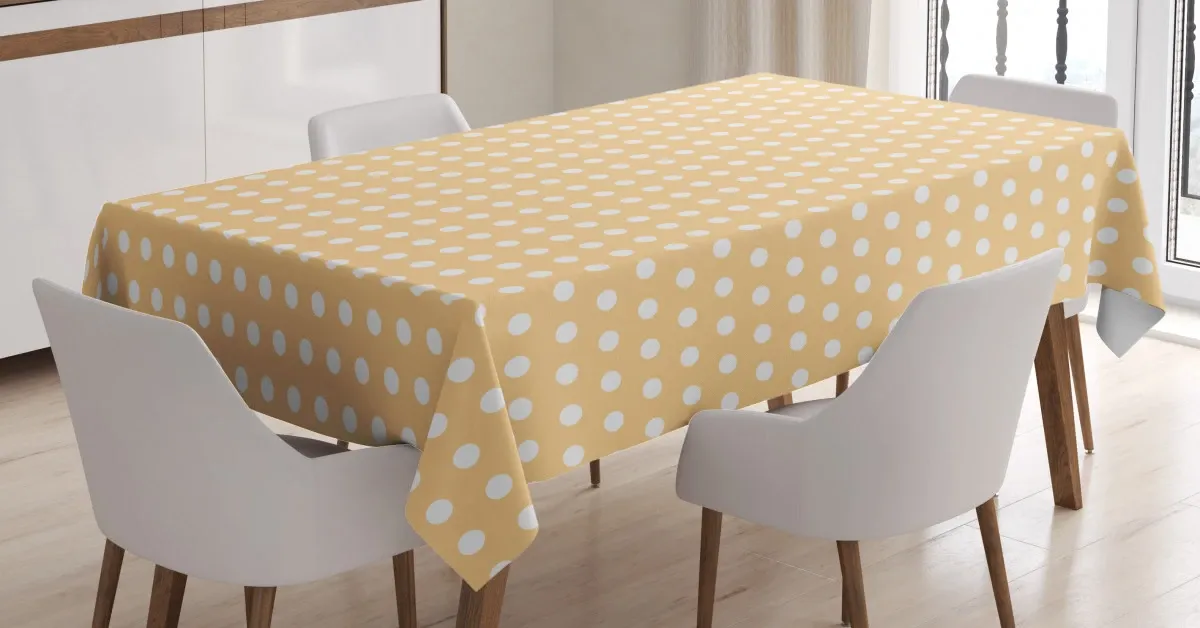 white polka dots classic 3d printed tablecloth table decor 4984