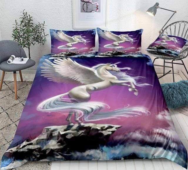 White Unicorn With Wings Duvet Cover Bedding Set white unicorn with wings duvet cover bedding set 7641