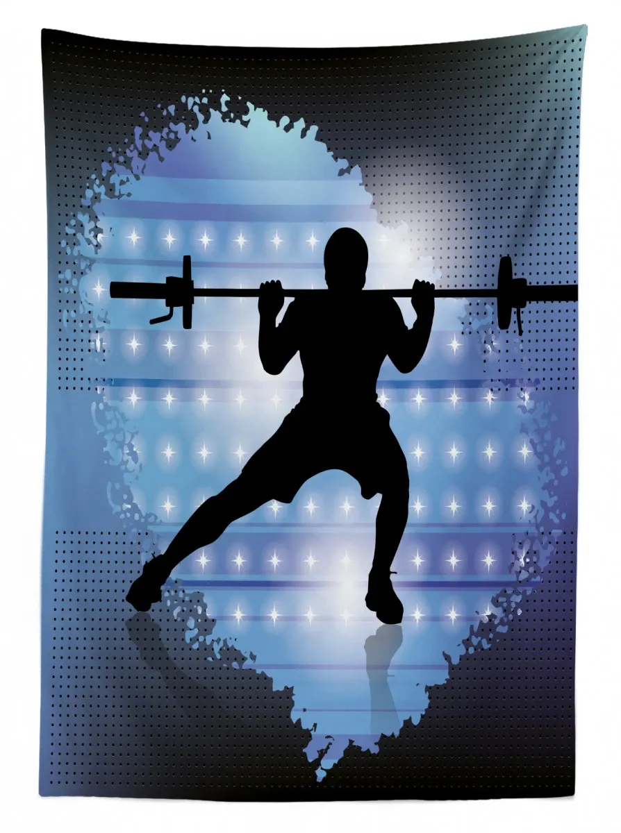 wightlifter silhouette 3d printed tablecloth table decor 3537