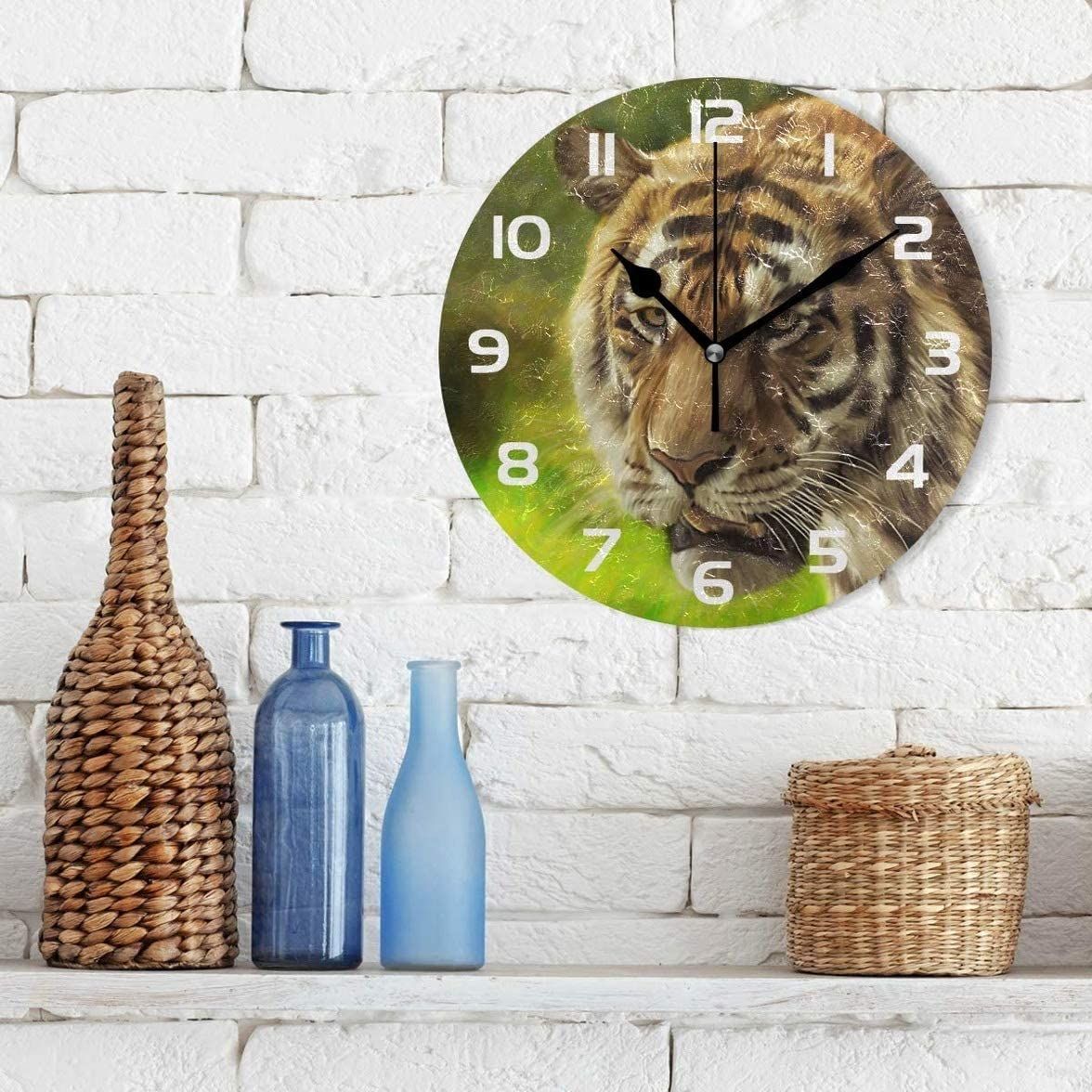 wild animal tiger life decorative wall clock 2618