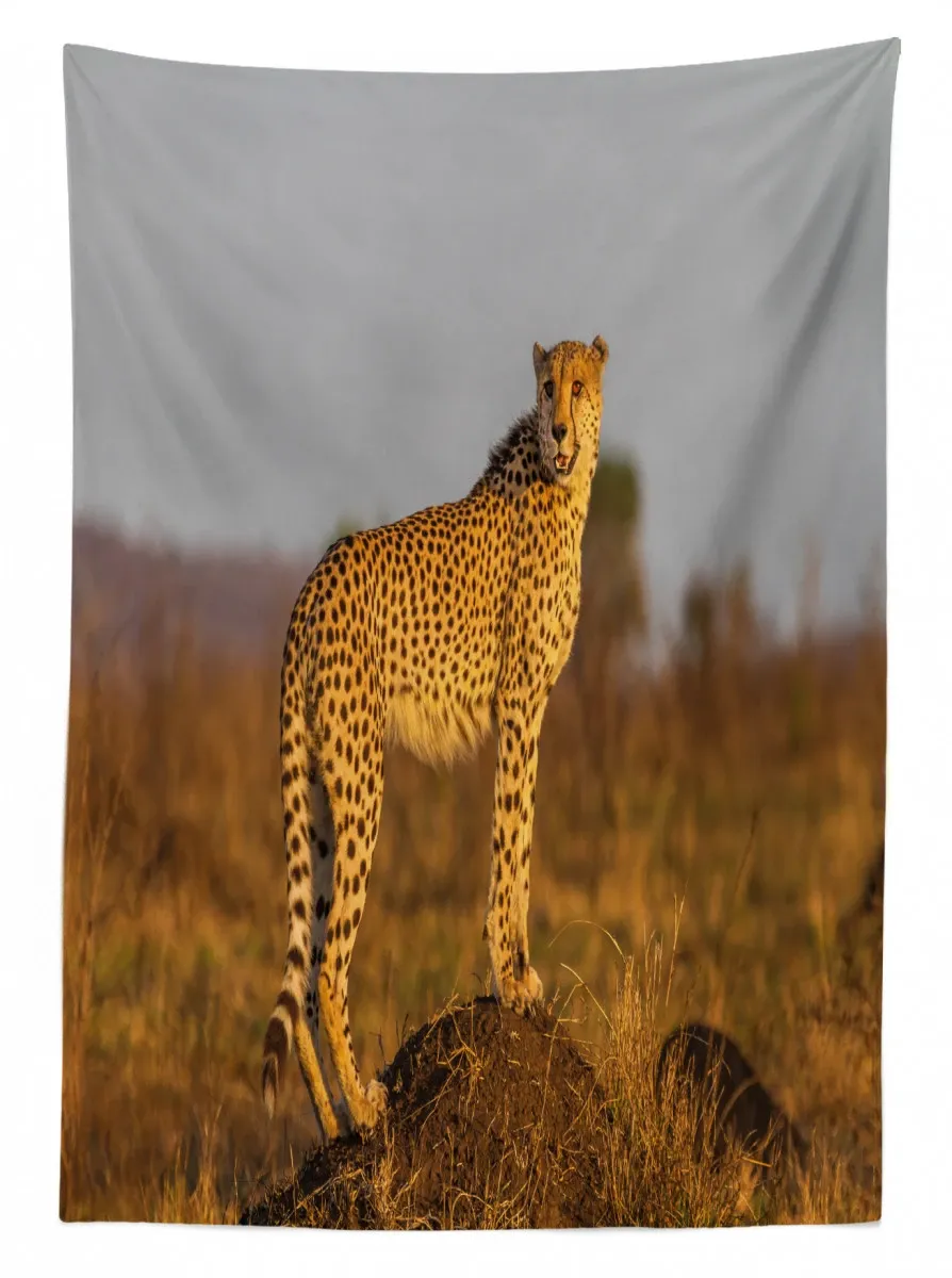 wild cheetah 3d printed tablecloth table decor 6949