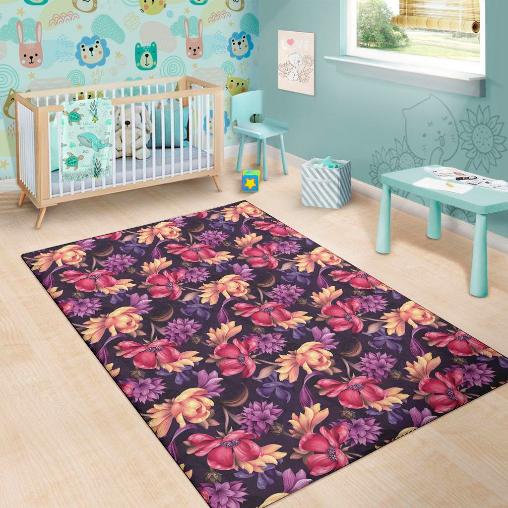 Wild Flower Print Area Rug Floor Decor wild flower print area rug floor decor 4516