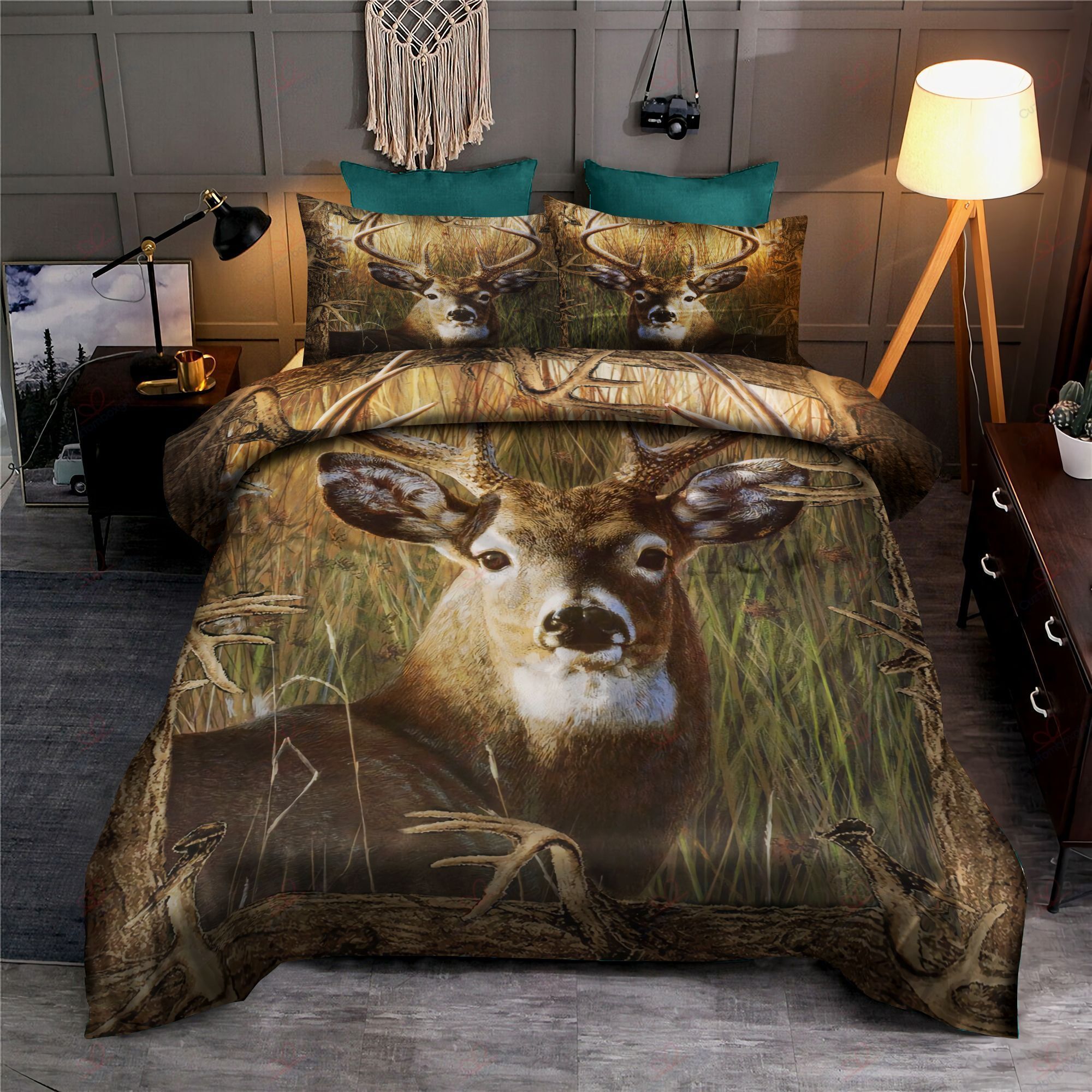 wild hunting deer printed bedding set bedroom decor 8496