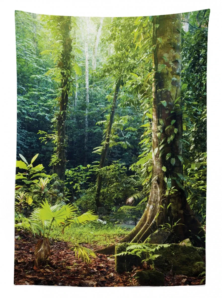 Wild Ivy On Trees 3D Printed Tablecloth Table Decor wild ivy on trees 3d printed tablecloth table decor 5072