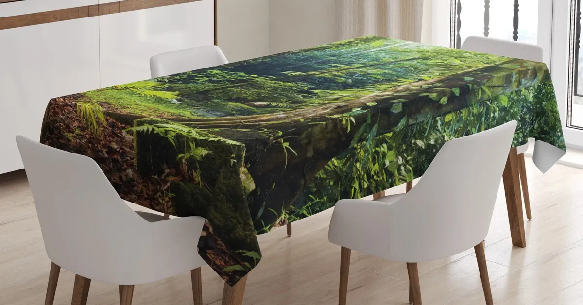 Wild Ivy On Trees 3D Printed Tablecloth Table Decor wild ivy on trees 3d printed tablecloth table decor 7607