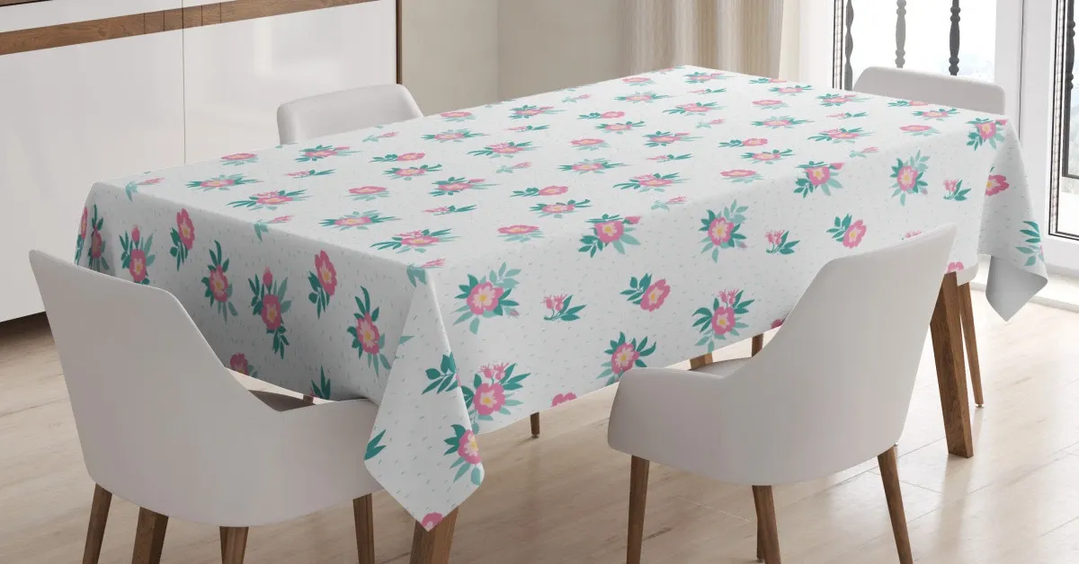 Wild Roses Petal In Vintage 3D Printed Tablecloth Table Decor wild roses petal in vintage 3d printed tablecloth table decor 8080