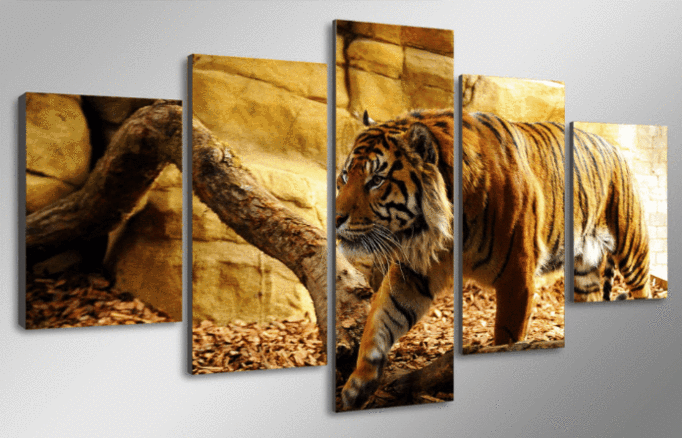 wild tiger ani5 panel canvas art wall decor 5 panel canvas art wall decor 5979