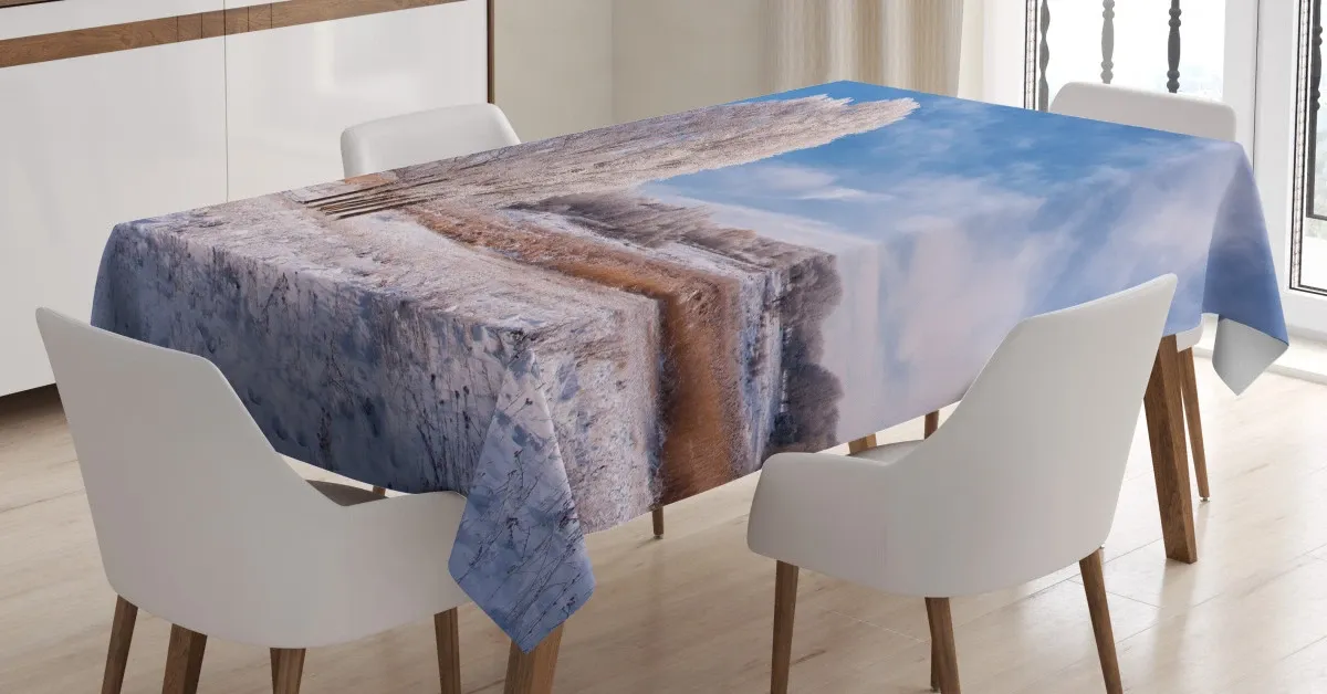 winter snow landscape 3d printed tablecloth table decor 2260