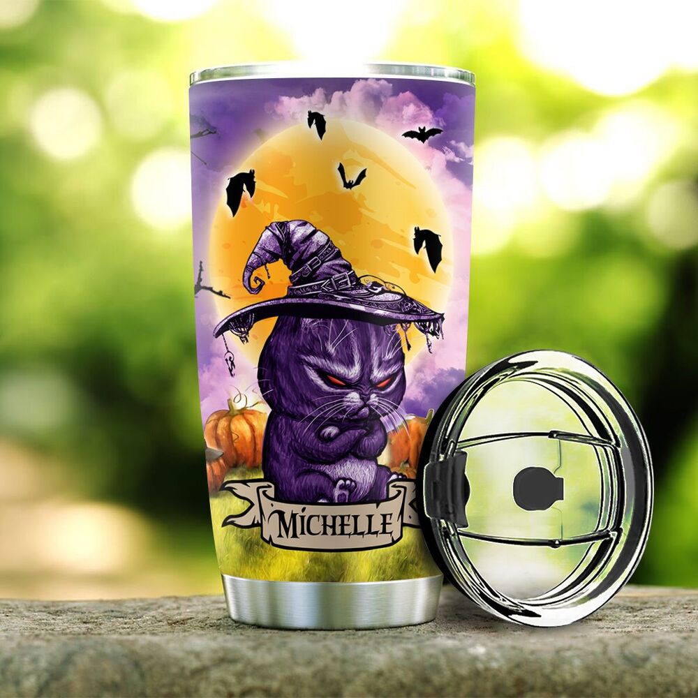 WIT Buckle Up Buttercup Cat Personalized Stainless Steel Tumbler wit buckle up buttercup cat personalized stainless steel tumbler 6716