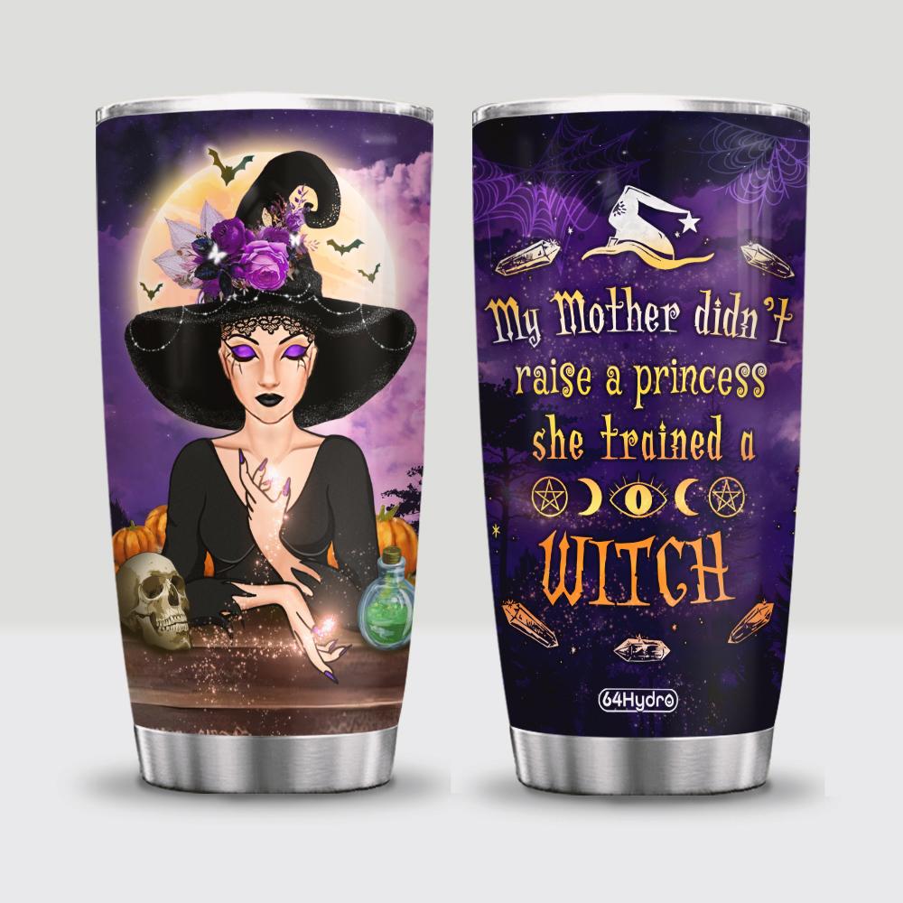 wit my mom trained a witch customized stainless steel tumbler 6235