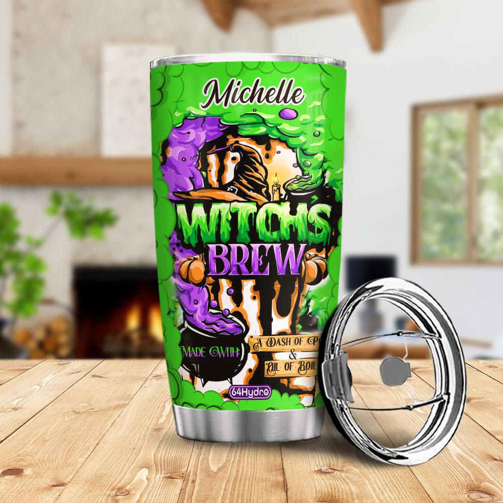 witch brew colorful wit personalized stainless steel tumbler 5011