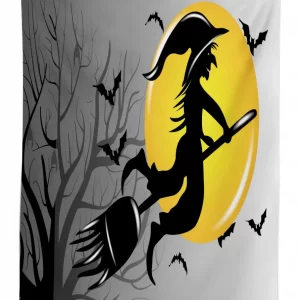 witch flies on full moon 3d printed tablecloth table decor 3233
