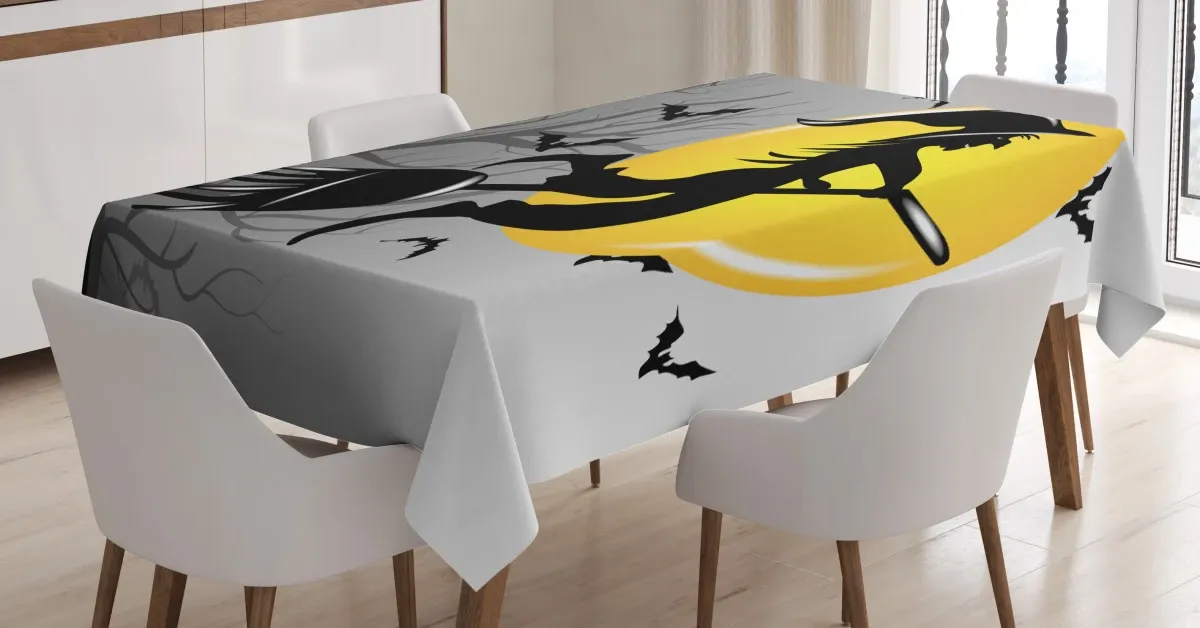 witch flies on full moon 3d printed tablecloth table decor 8601