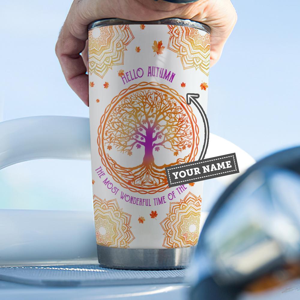witch gnome autumn lovers tree of life stainless steel tumbler 6000