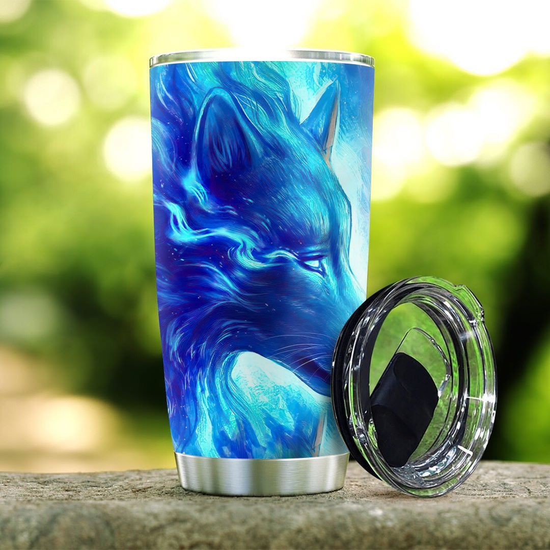 wolf and dragon stainless steel tumbler 3303