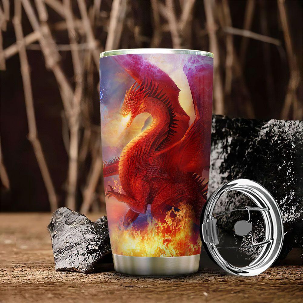 wolf and dragon stainless steel tumbler 3696