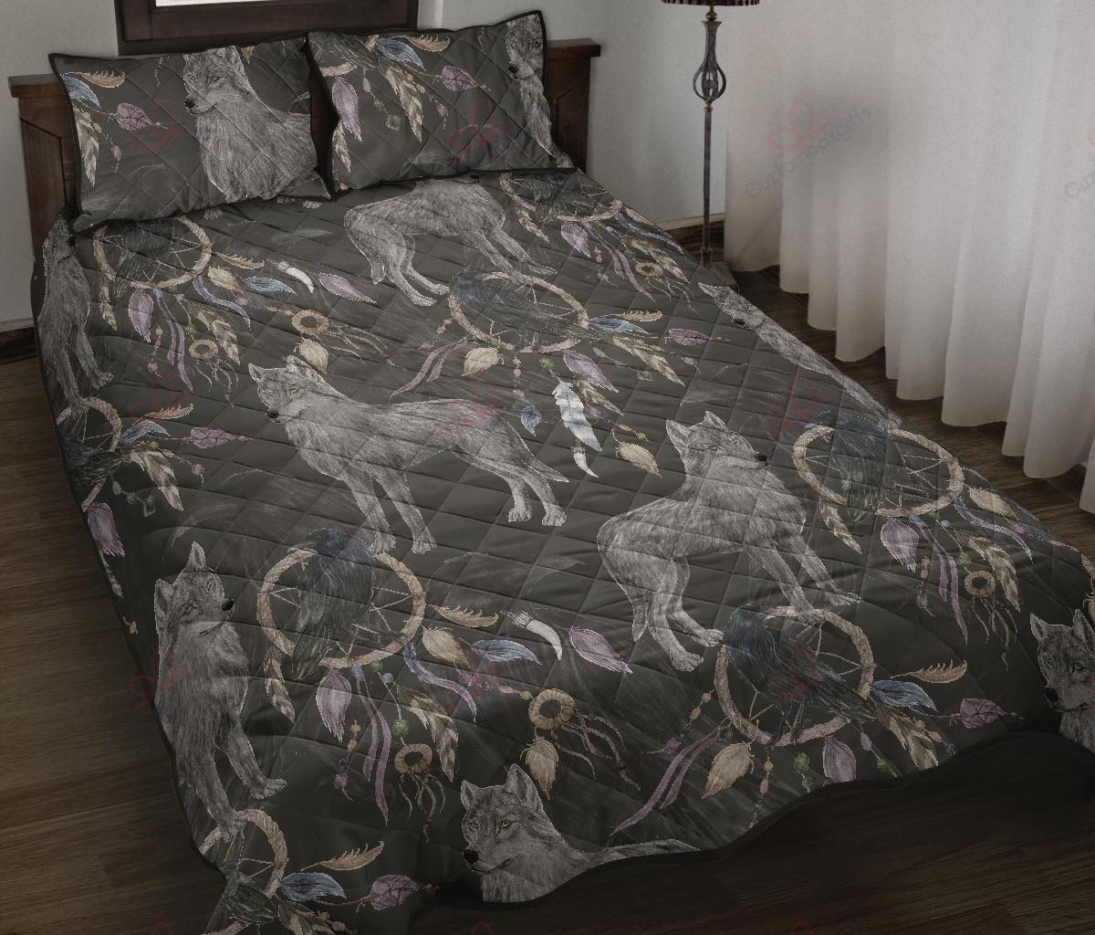 wolf and dreamcatcher printed bedding set bedroom decor 5288