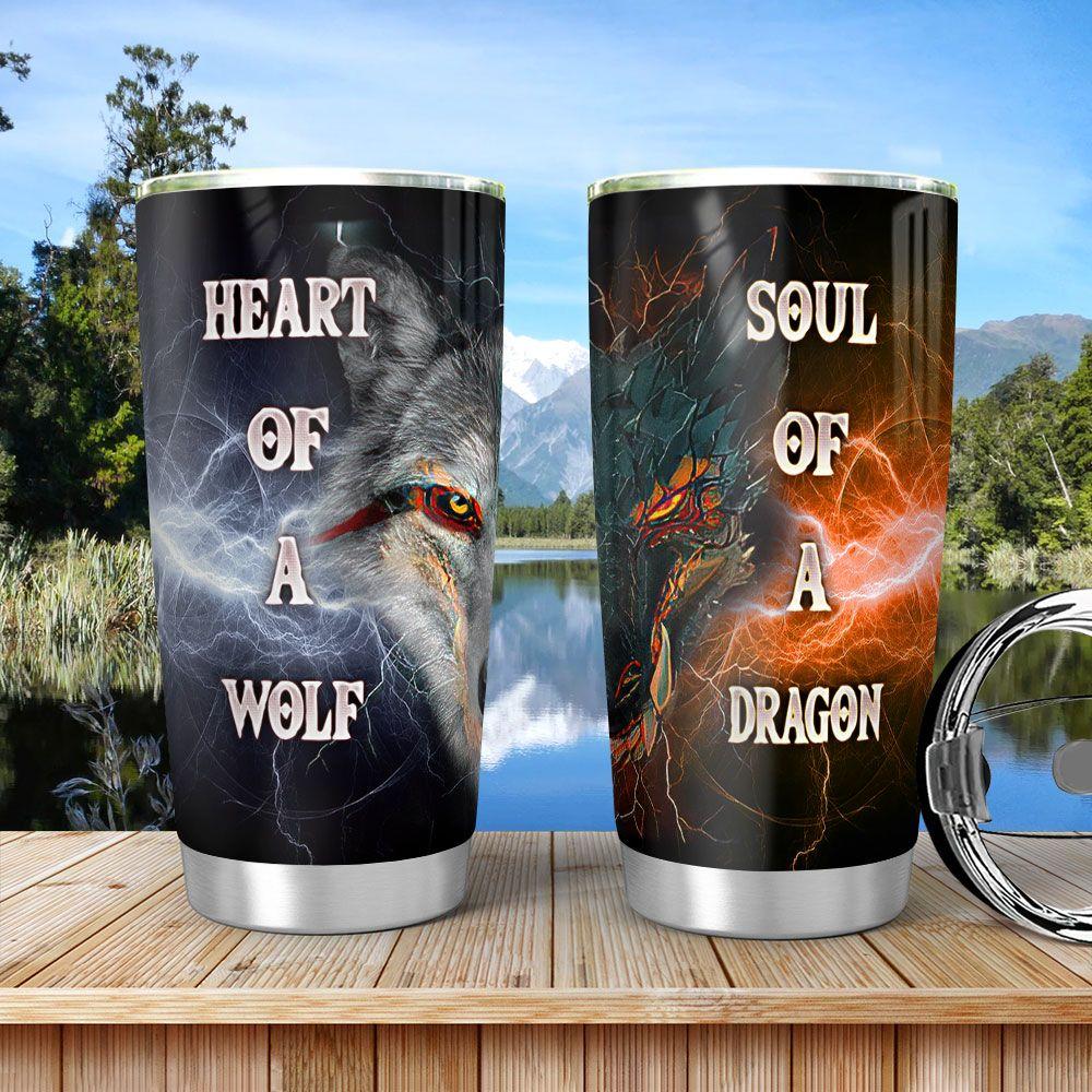 wolf dragon stainless steel tumbler 7249