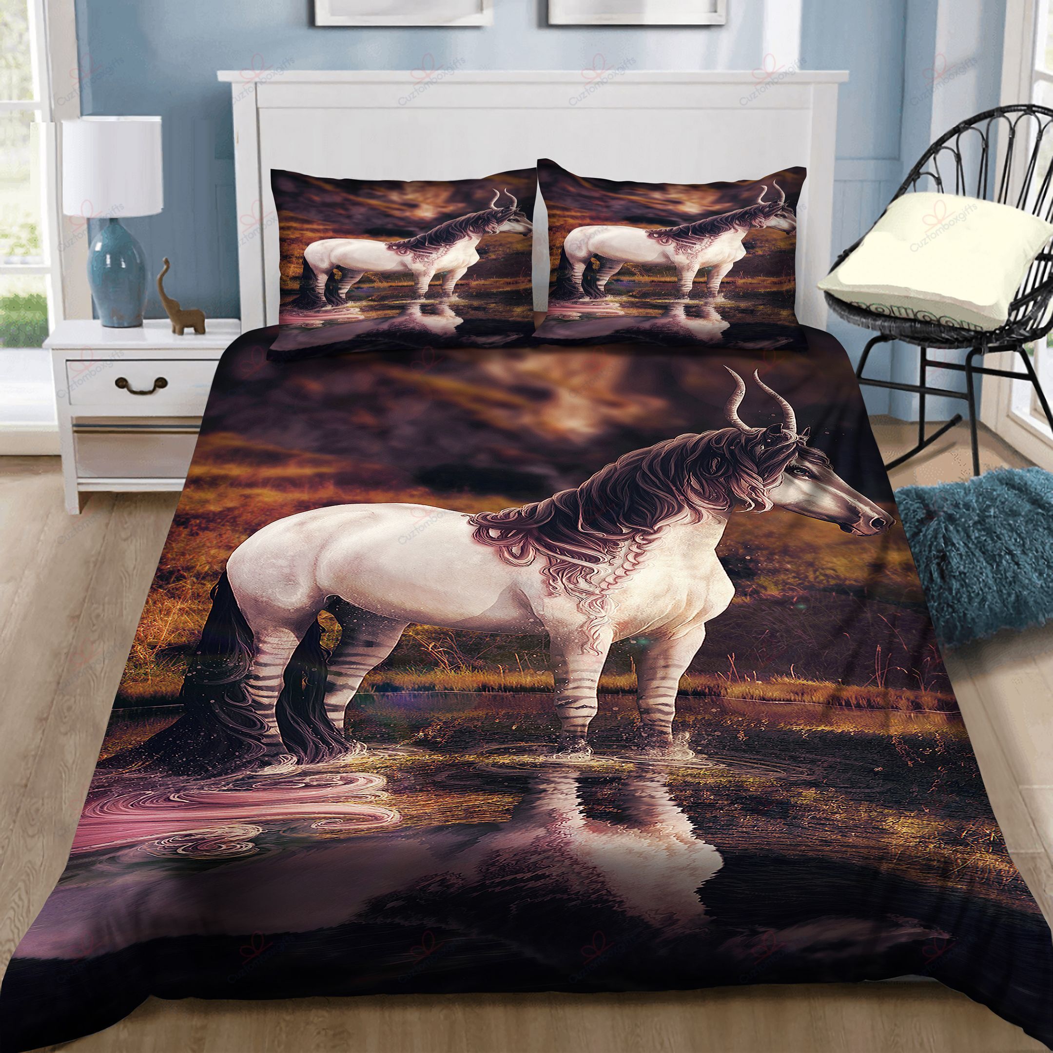 wolf in winter printed bedding set bedroom decor 5916