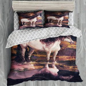 wolf in winter printed bedding set bedroom decor 7951