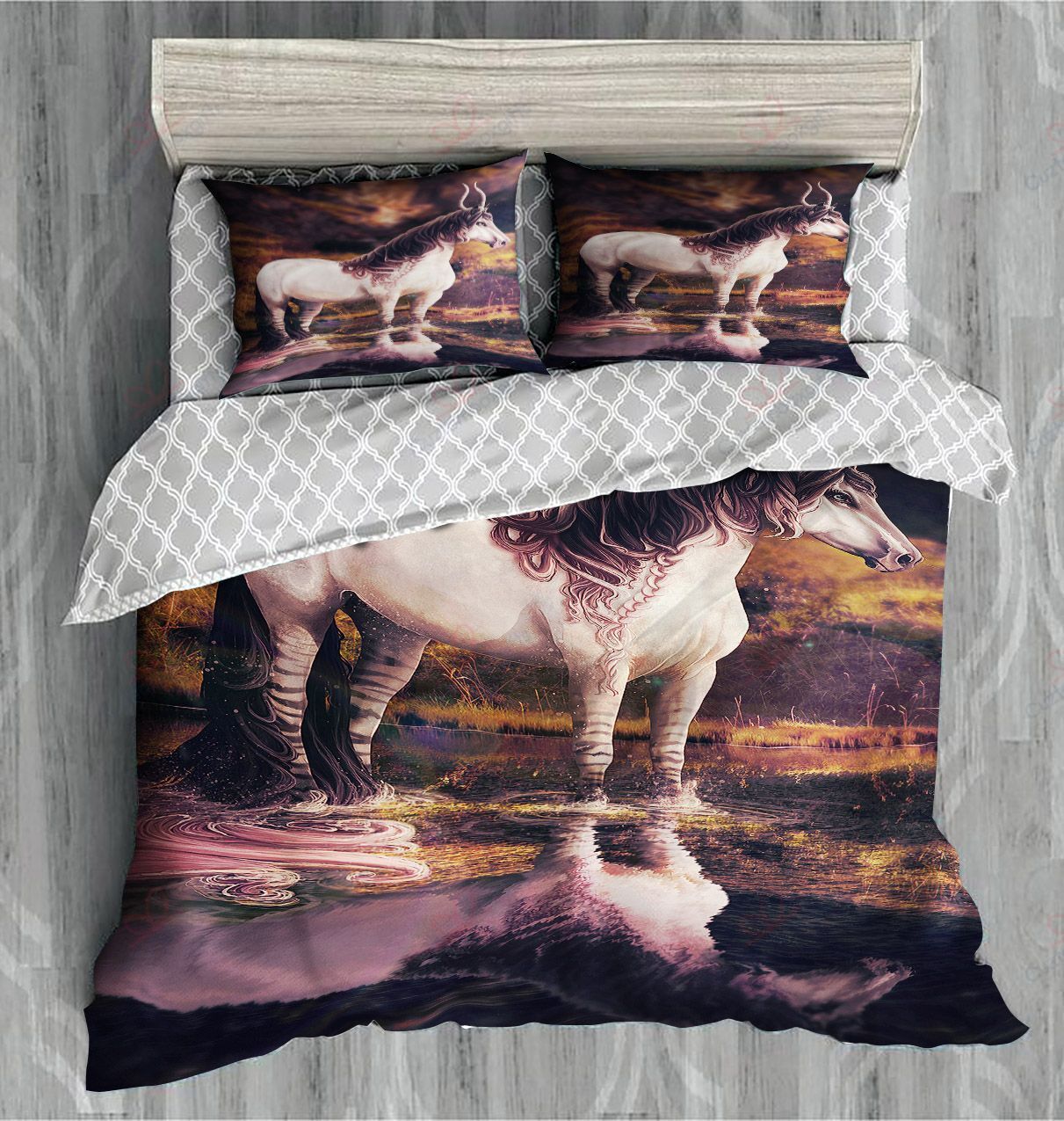 wolf in winter printed bedding set bedroom decor 7951
