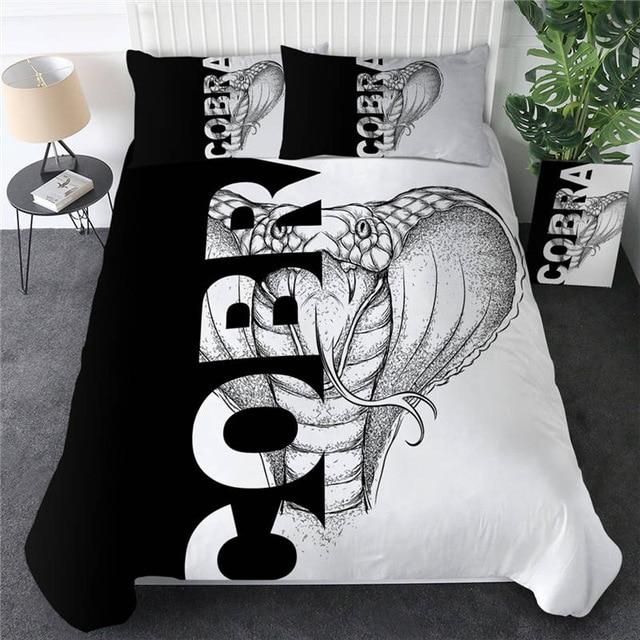 wolf set letters cool black white duvet cover bedding set 2071